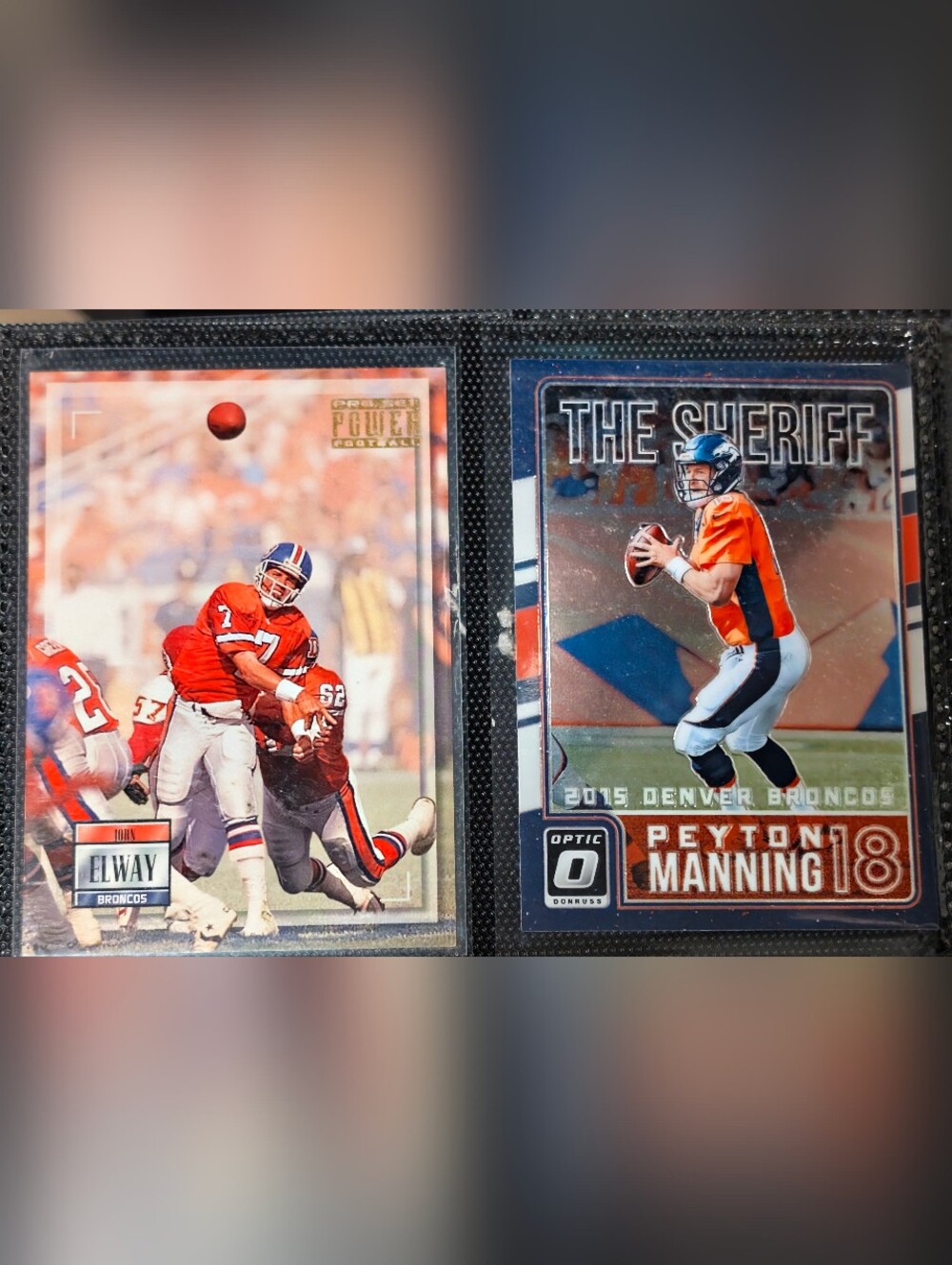 The Sheriff Peyton Manning Optic With John Elway Vintage Card. Mint Free Shippin